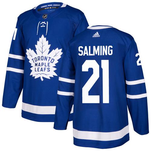 Adidas Men Toronto Maple Leafs #21 Borje Salming Blue Home Authentic Stitched NHL Jersey
